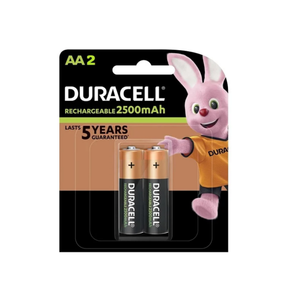 Duracell Rechargeable Batteries AA 2500mAh (Pack of 2)