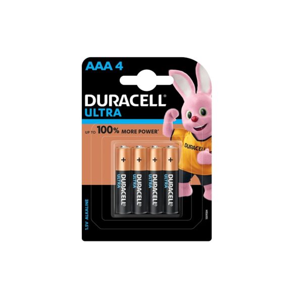 Duracell Ultra Alkaline Batteries AAA (Pack of 4)