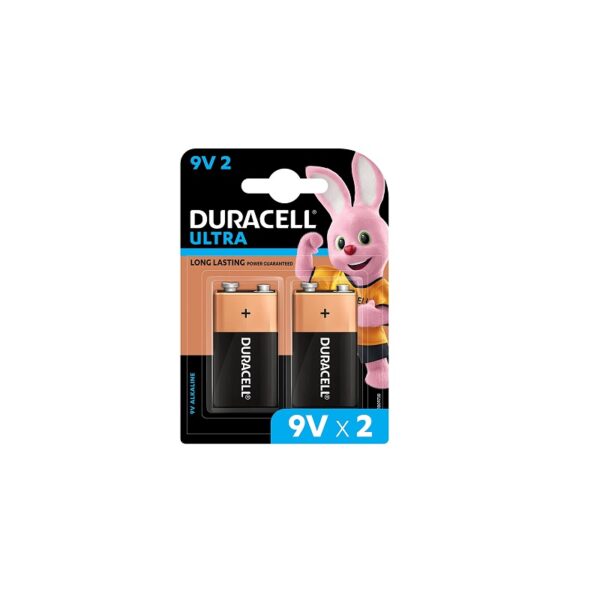 Duracell Ultra Alkaline Batteries 9V (Pack of 2)