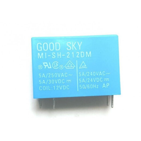 12V 5A DC MI-SH-212DM 5-Pin DPST PCB Mount Power Relay