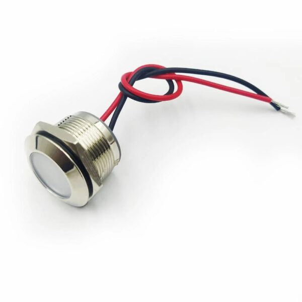 White 10-24V 22mm LED Metal Indicator Light - Image 2