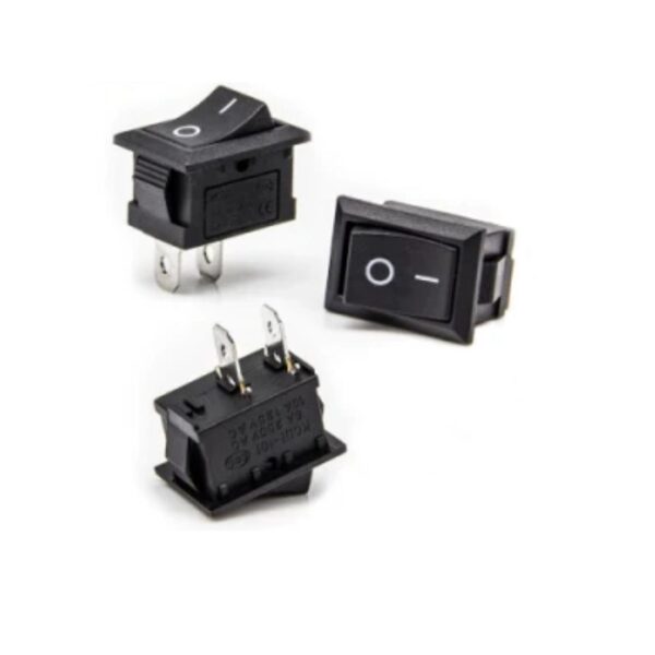 KCD1-101 AC 250V 6A 2 Pin SPST Snap in Mini Boat Rocker Switch (Pack of 5)