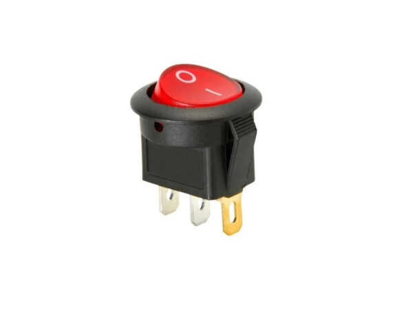 Round Rocker switch 6A 250V 3PIN RED led