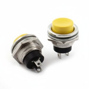 Yellow R13-507 16MM 2PIN Momentary Self- Reset Round Cap Push Button Switch