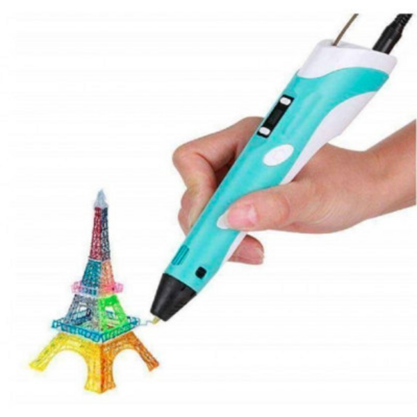 5V 2nd Generation LCD 3D Drawing Printing Pens Kit Blue+ EU Plug