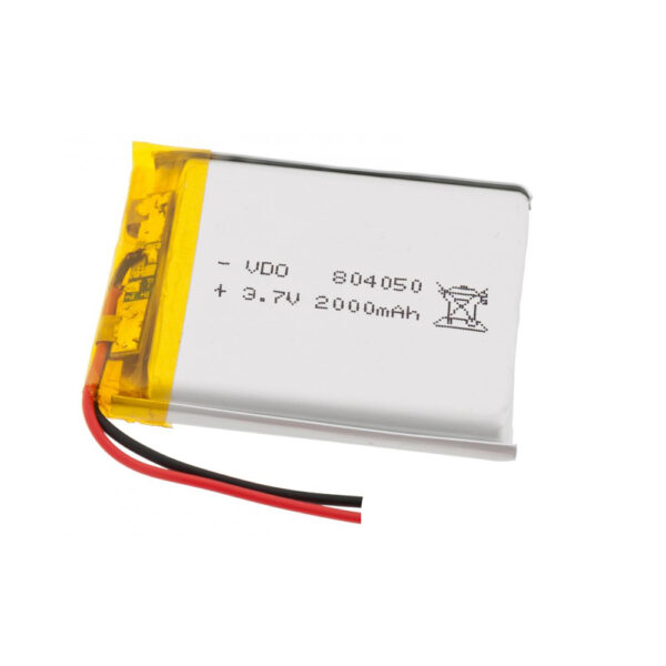 2000 mAh 3.7V single cell Rechargeable LiPo Battery