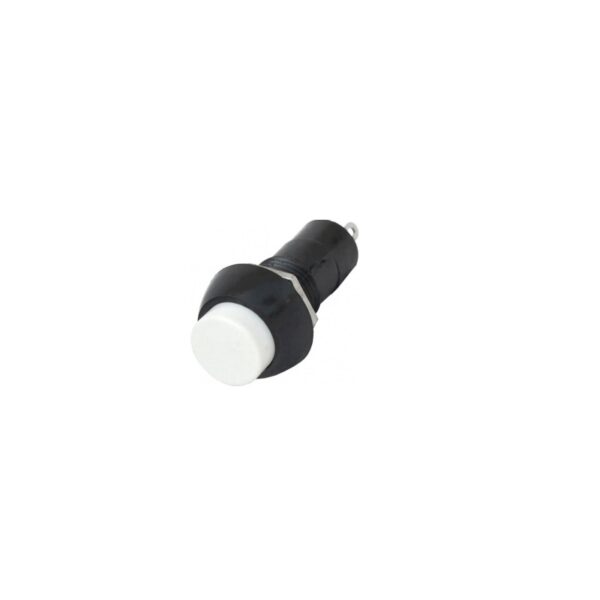 White PBS-11A 12MM 2PIN Self-Locking Round Plastic Push Button Switch