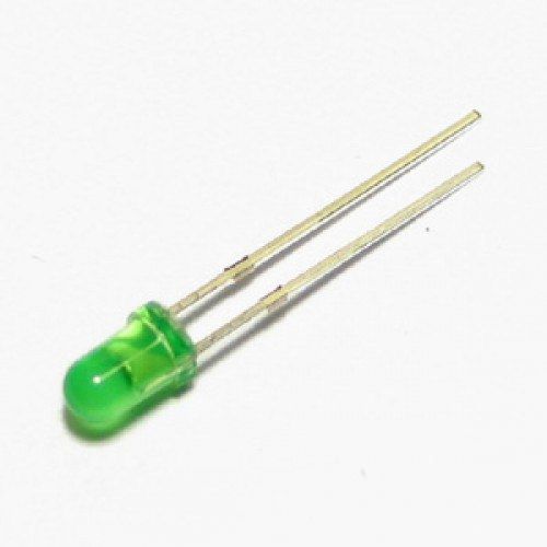 1000pcs 3mm Green LED Bulbs – Super Bright, Diffused Round Lens, DC