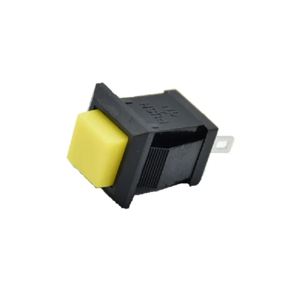 Yellow DS-431 2PIN OFFON Self-Reset Square Push Button Switch (NC Press Break)