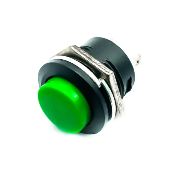 Green R13-507 16MM 2PIN Momentary Self-Reset Round Cap Push Button Switch (Pack Of 2)