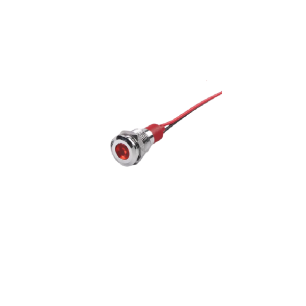 Red 10-24V 10mm LED Metal Indicator Light with 15CM Cable