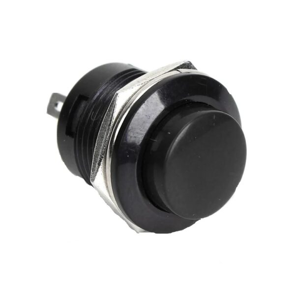 Black R13-502 12MM 2PIN Momentary Self-Reset Round Cap Push Button Switch