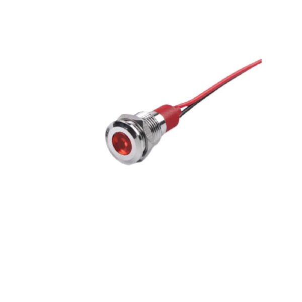 Red 3-9V 8mm LED Metal Indicator Light with 15CM Cable