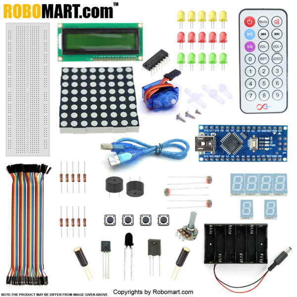 Robomart Nano V3 5v Servo Starter Kit with Basic Arduino Projects