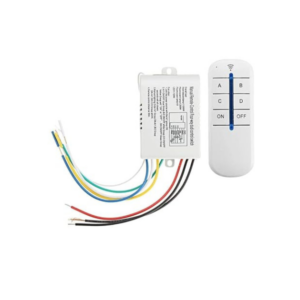 4-Way ON/Off 220V-240V Light Digital Remote-Control Wireless Wall Switch with RF Remote Control